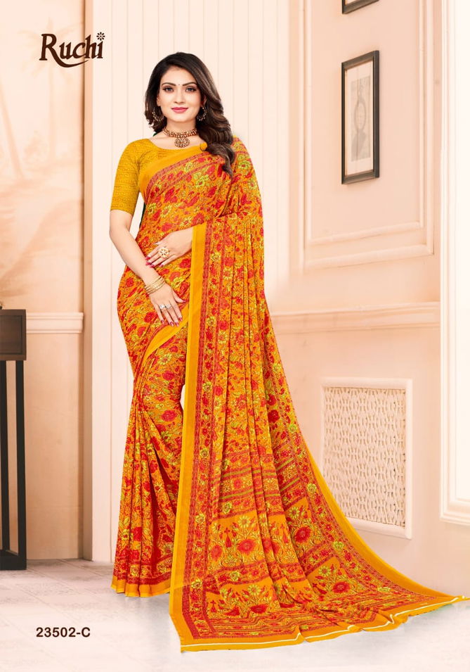 Star Chiffon 102 By Ruchi Printed Saree Catalog